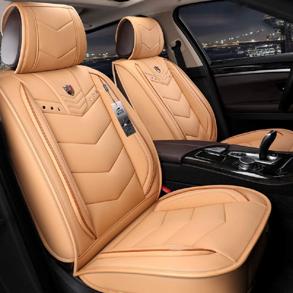 Blue Leather Car Seat Covers 5 Seats Full Set Z143180