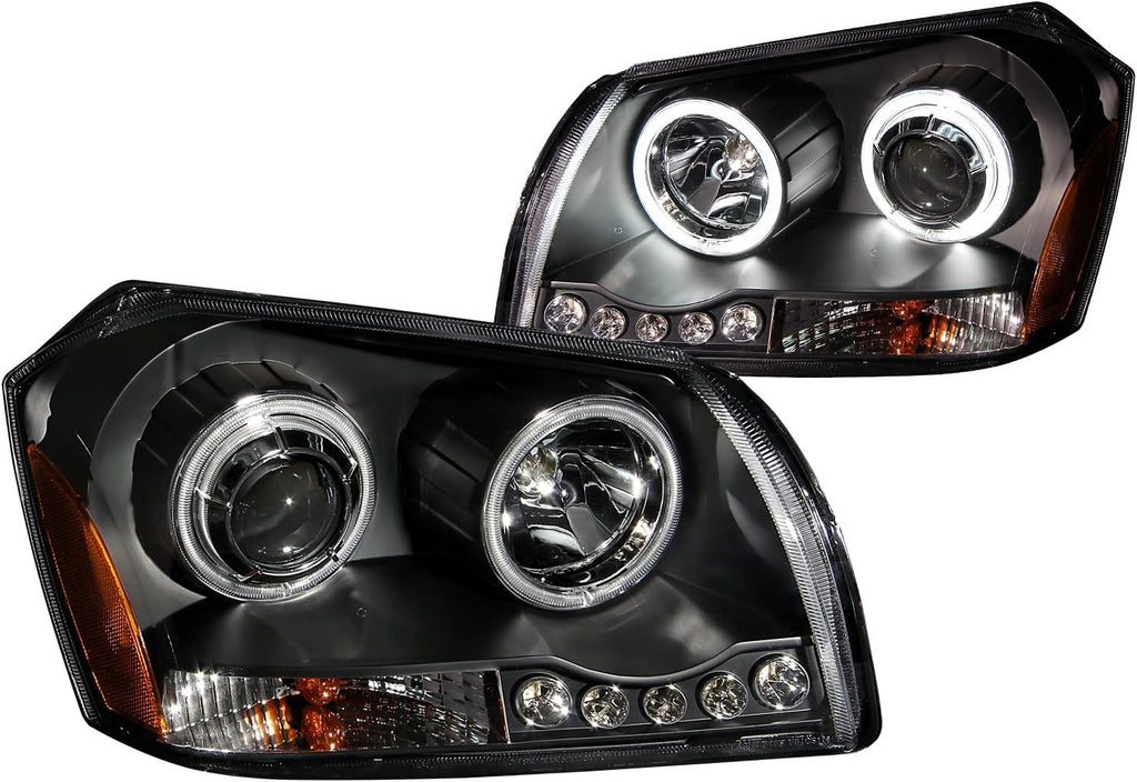 Black Projector Headlight Set with CCFL Halo G8750