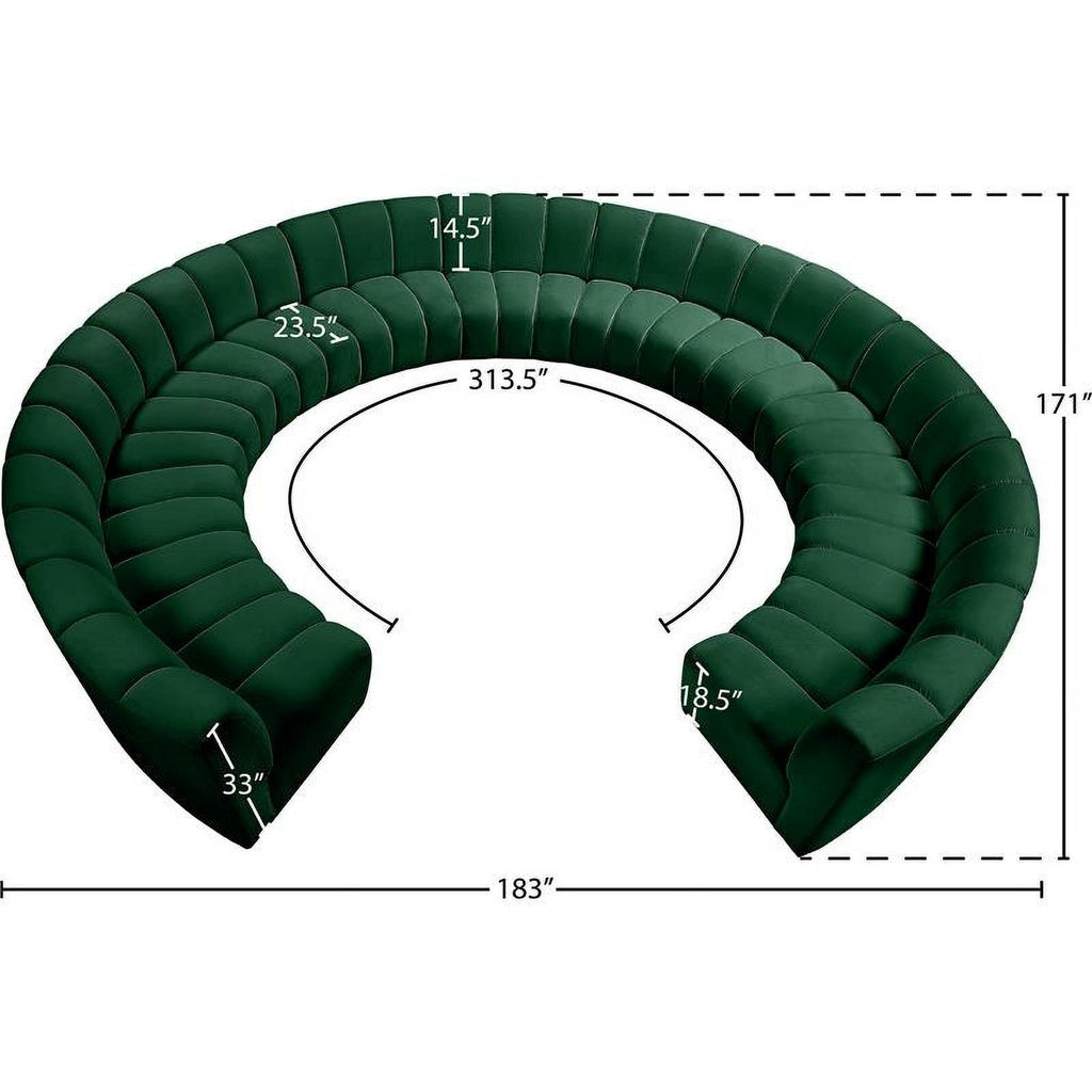 11-Piece Velvet Modular Sectional O296642