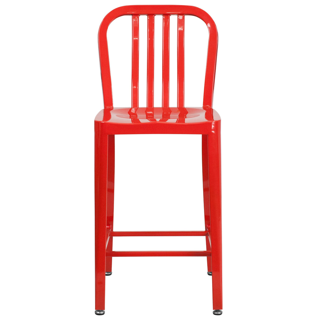 Red Metal Counter Stools X3311