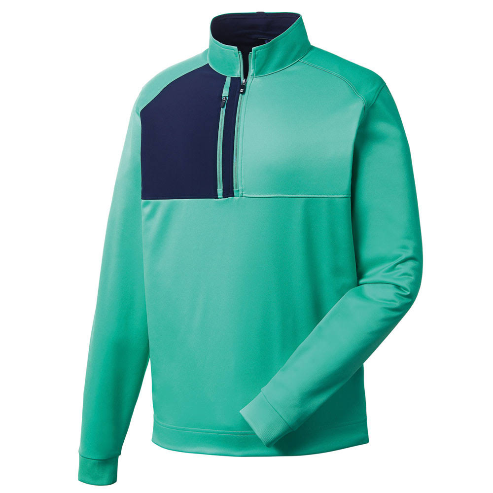 Spearmint Brushed Back Pique Midlayer I592552
