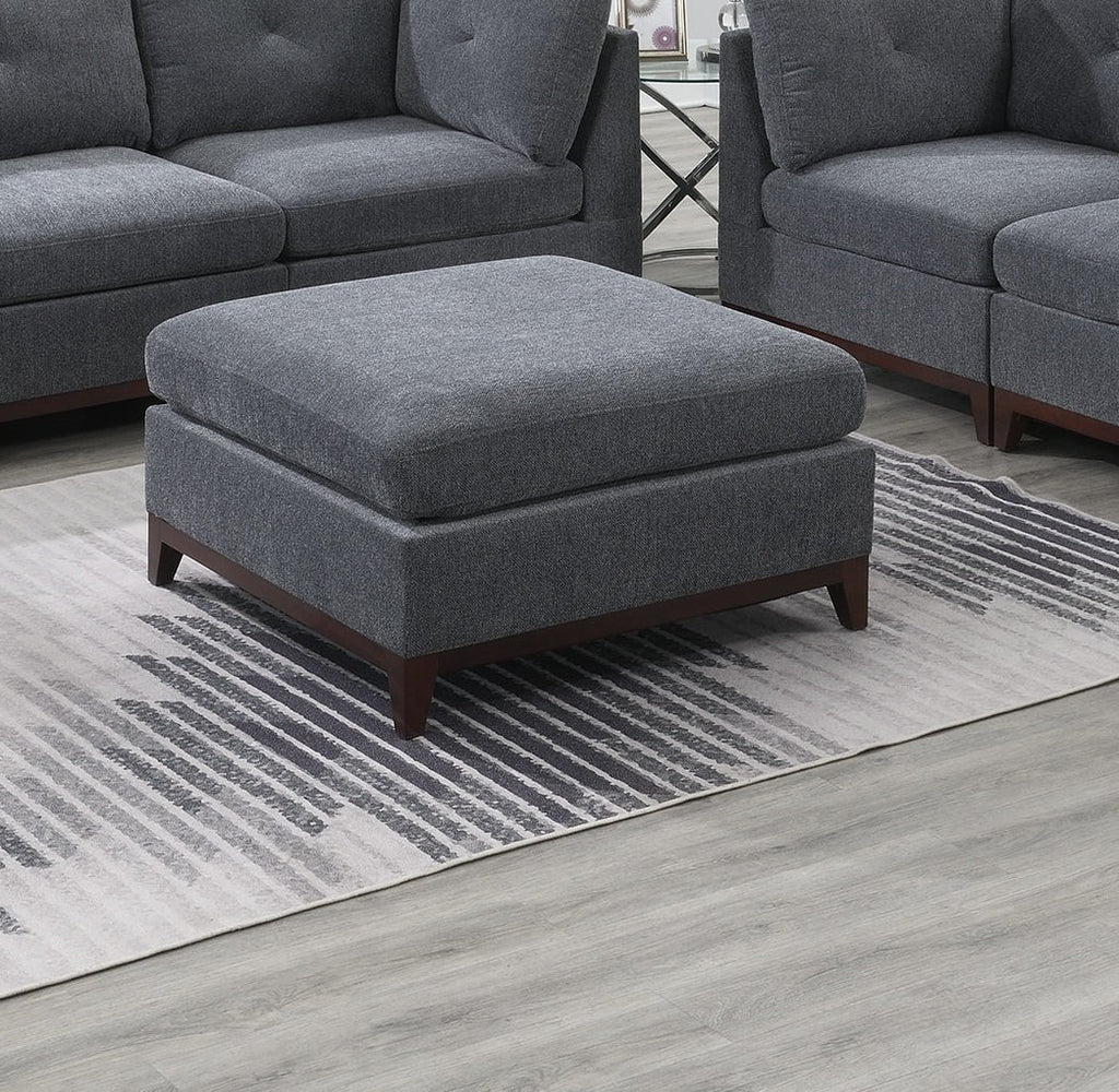 Modular Corner Sofa Set with Ottoman, Ash Gray Chenille M37368