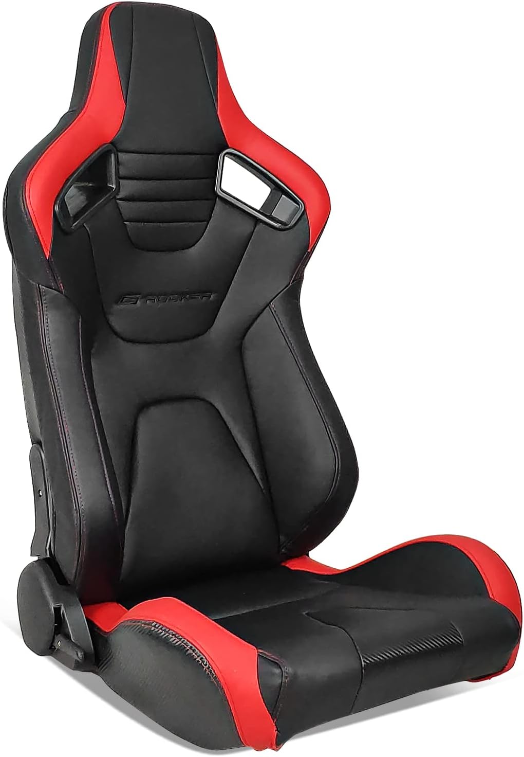 Black PU & Carbon Leather Racing Seats with Dual Sliders M906