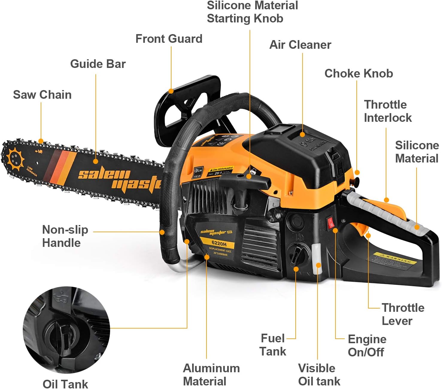 62CC 20-Inch Gas Chainsaw T4116