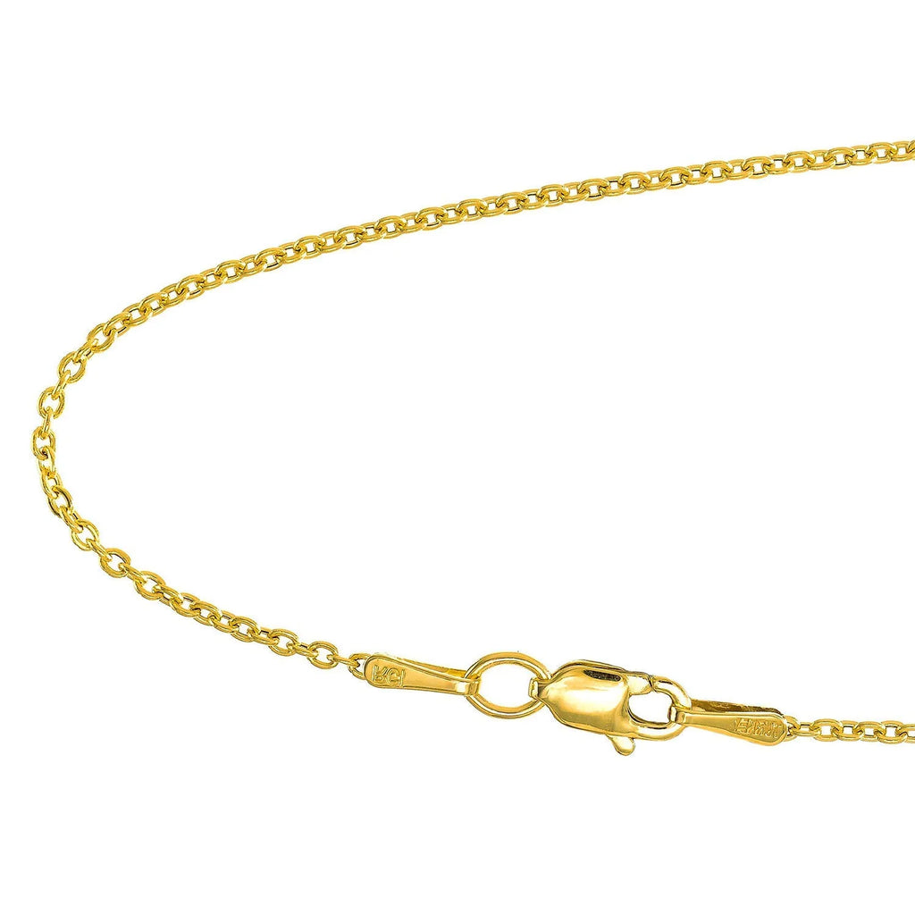 14k Yellow Gold 1.5 mm Chain Necklace, Lobster Claw Clasp - 16 Inches, 1.3gr. O394