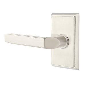 Satin Nickel Half Dummy Door Lever with Rectangular Rose U1469