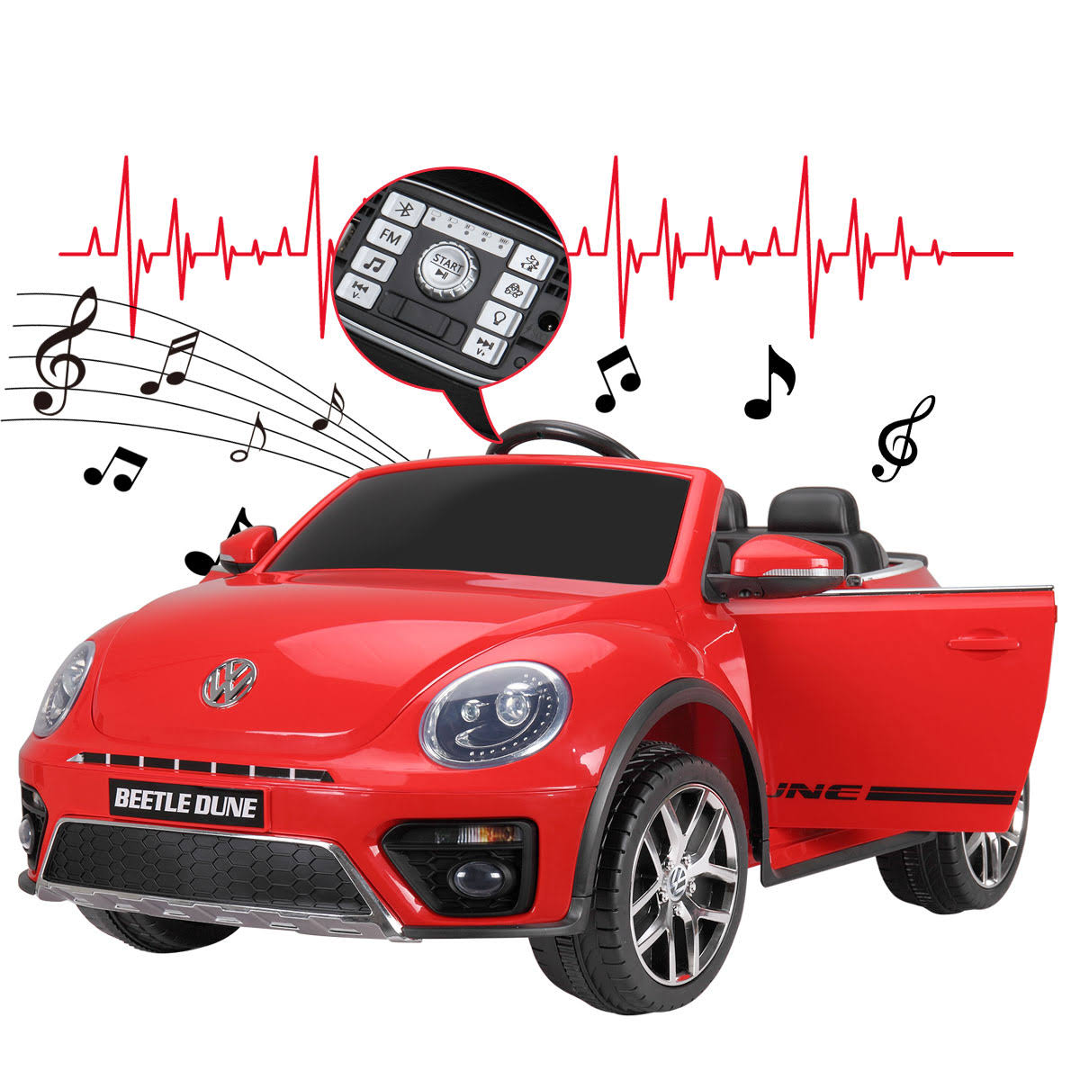 Red 12V Battery Powered Ride on Toy Car with Remote Control T500