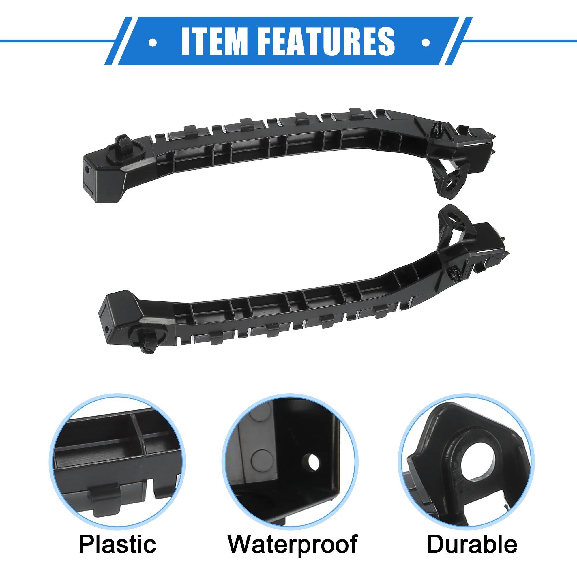 1 Pair Car Front Left Right Bumper Mounting Holder Bracket Black O111269