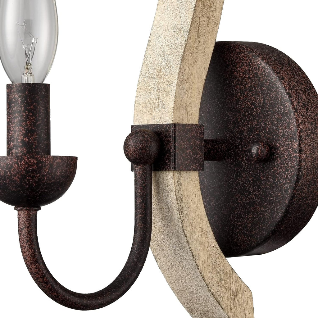 Farmhouse Wooden Wall Sconces Set of Two R594