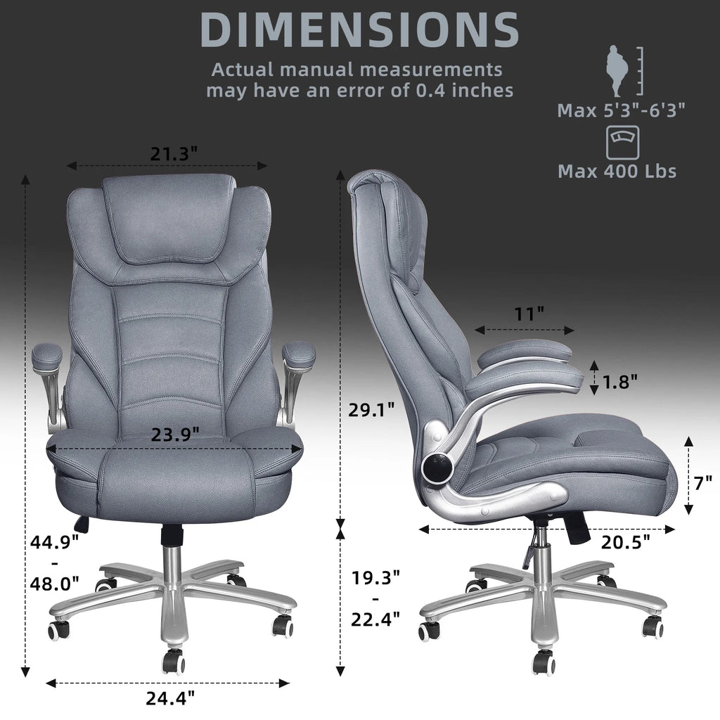 Light Blue PU Leather High Back Office Chair W249