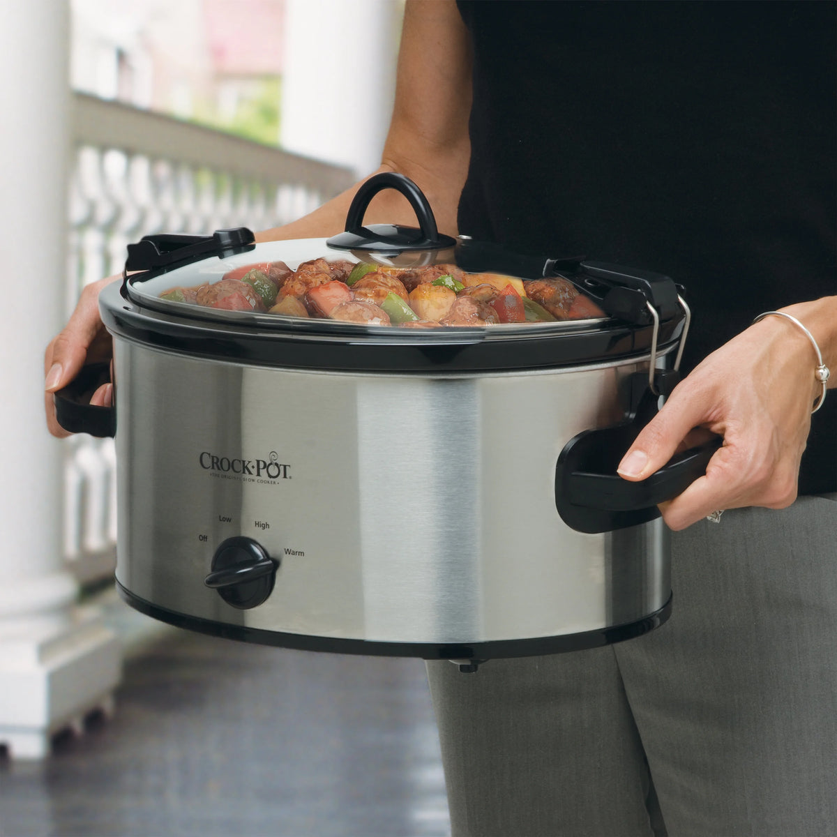 6 Quart Stainless Steel Portable Slow Cooker R572304
