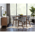 Wood Counter Table Set with 4 Counter Stools in Dark Gray S32637