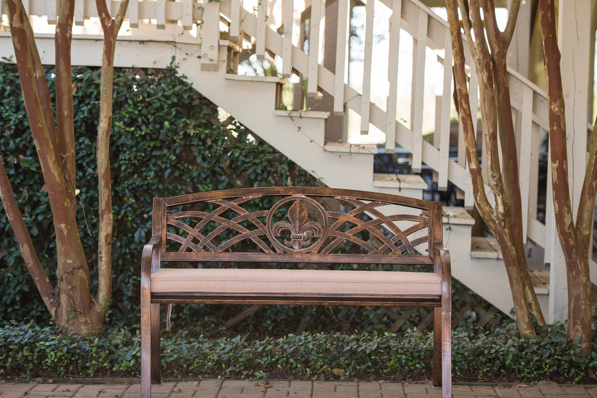 Bronze Metal Patio Bench J898184
