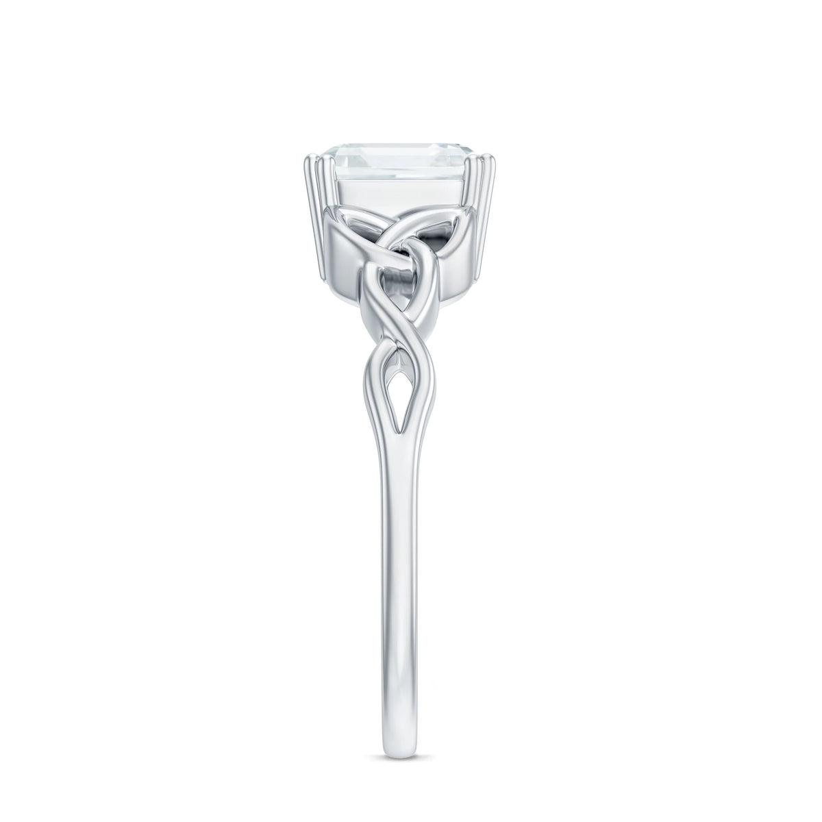 2 CT Asscher Cut Moissanite Solitaire Engagement Ring, 925 Sterling Silver, US 11.00 Q441986