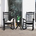 Black Wood Rocking Chair Set of 3 with Foldable Table Y348
