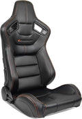 Black PU & Carbon Leather Racing Seats with Dual Sliders M906