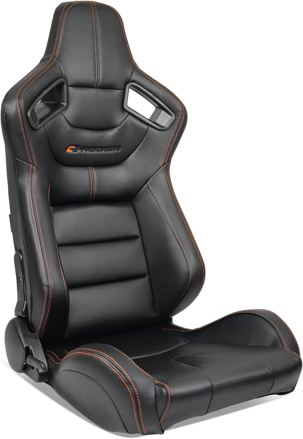 Black PU & Carbon Leather Racing Seats with Dual Sliders M906