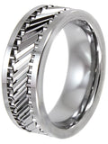 Tungsten 8MM Gear Pattern Wedding Band Z10993