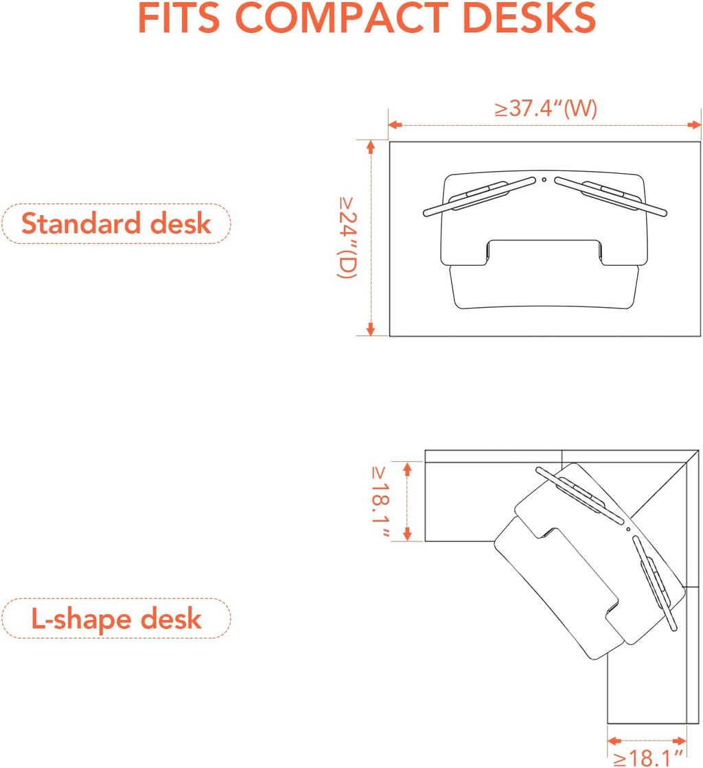Electric Standing Desk Converter with Quick Release Keyboard Tray I649894