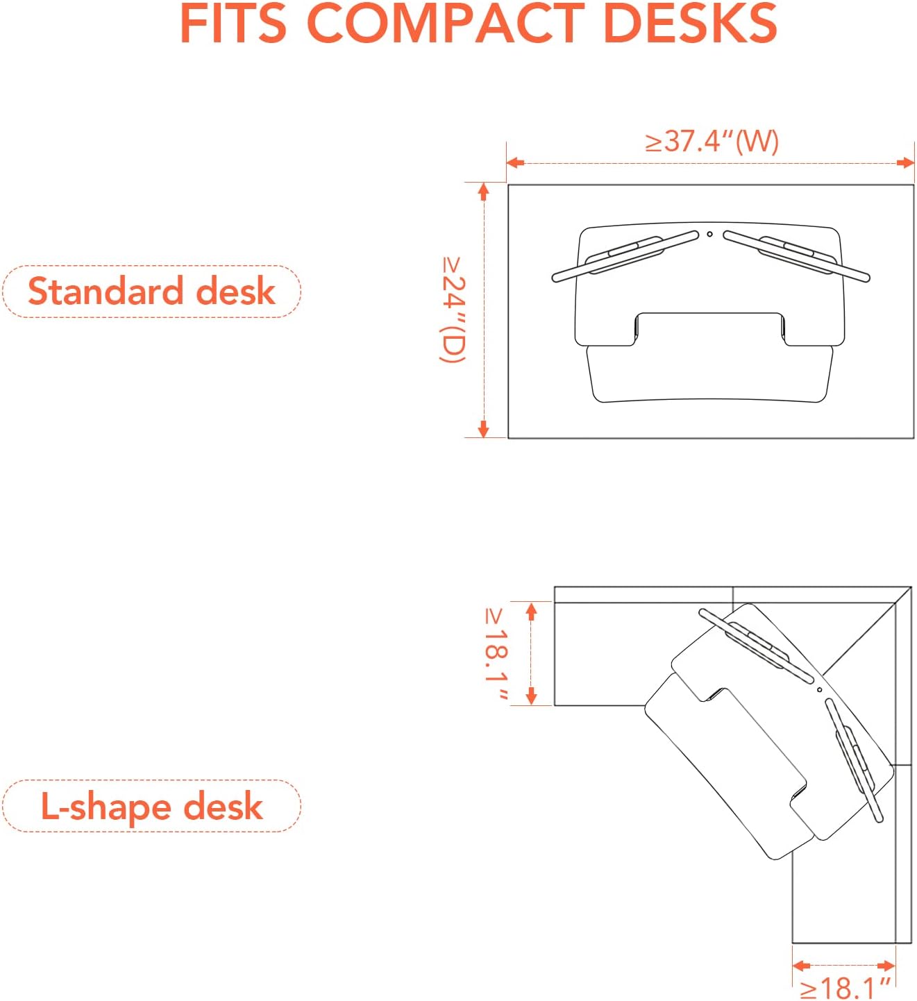 Electric Standing Desk Converter with Quick Release Keyboard Tray I649894