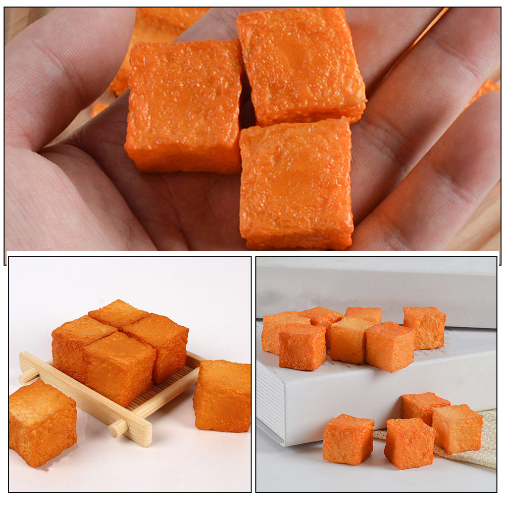6 Pcs Simulated Tofu Kitchen Fake Fish Prop Restaurant Food Toys Photo Props J5442