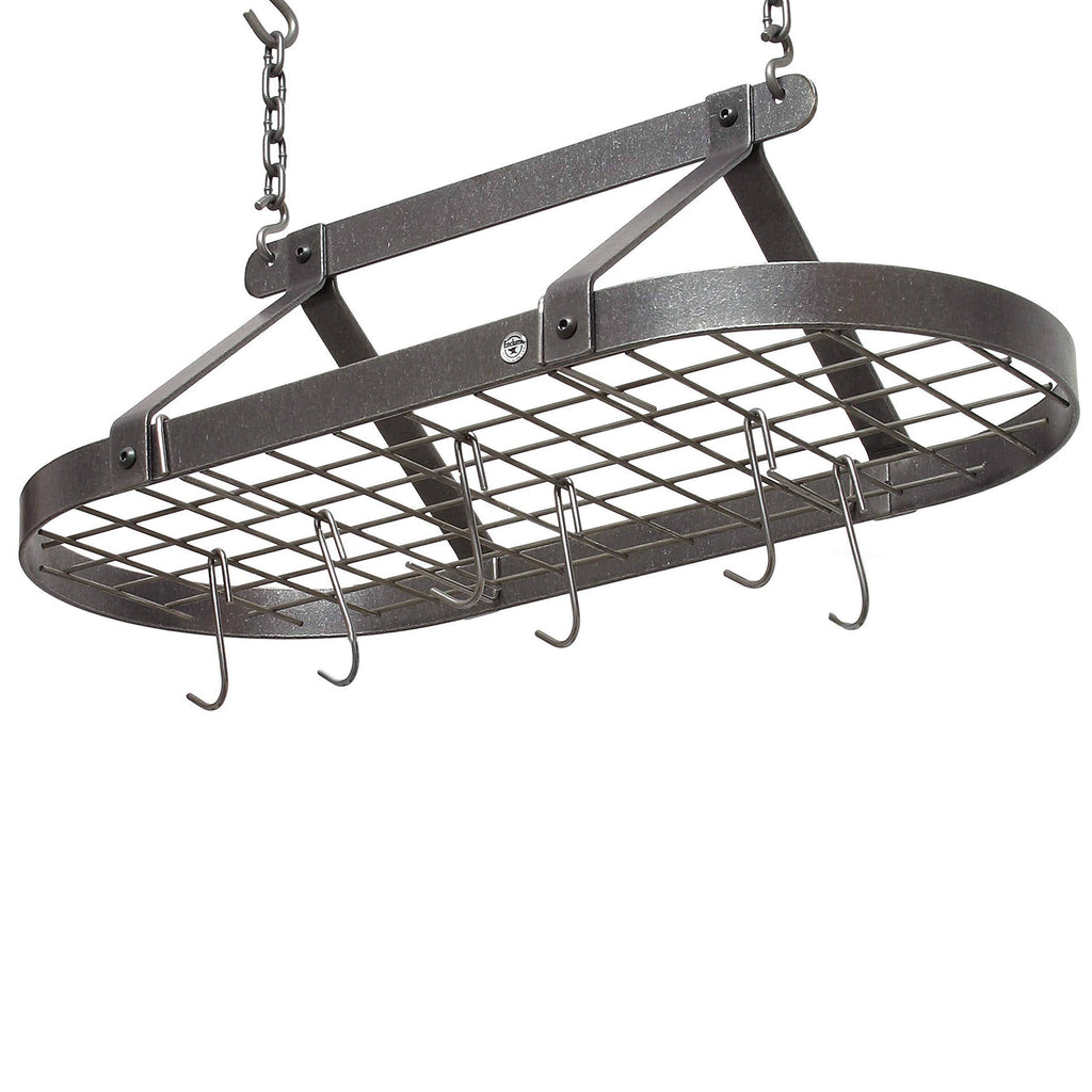 Hammered Steel Oval Pot Rack W259
