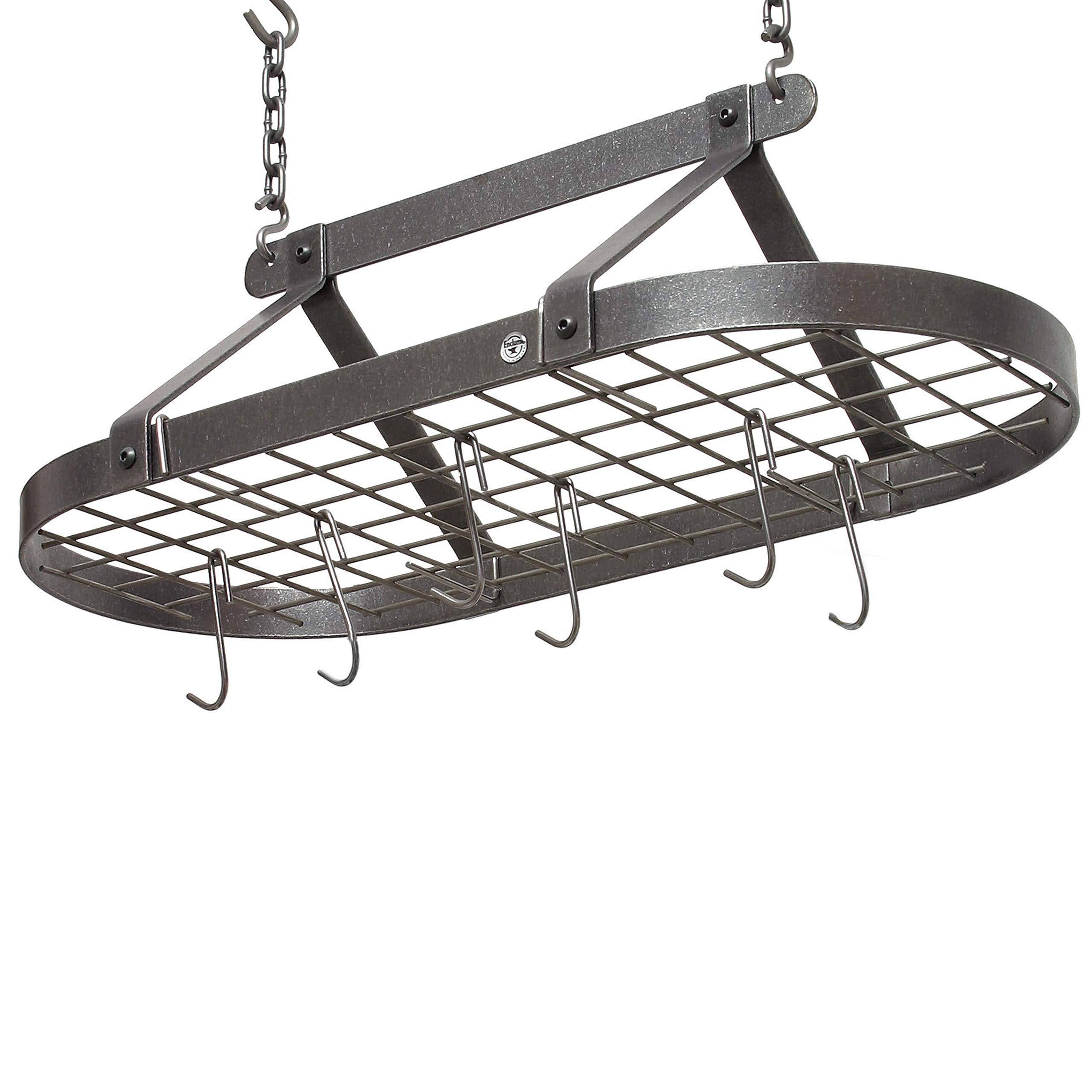 Hammered Steel Oval Pot Rack W259