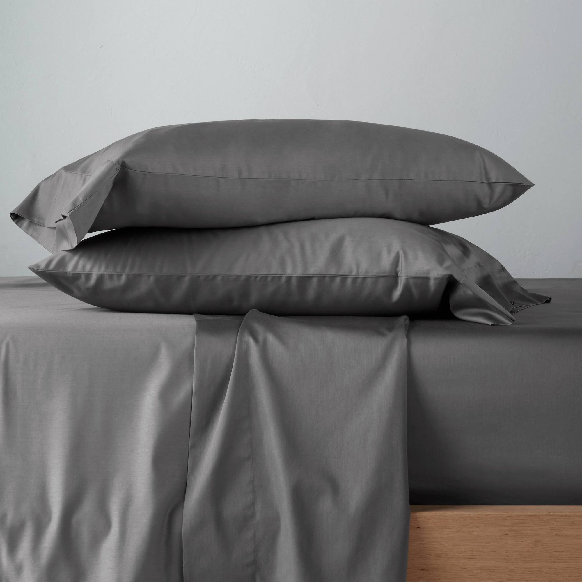 California King 300 Thread Count Solid Sheet Set Dark Gray D7032