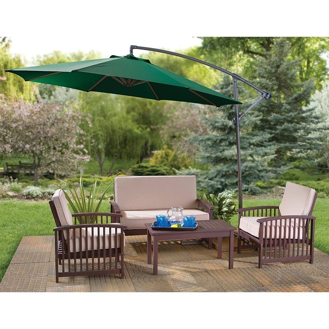 Navy Stripe Cantilever Patio Umbrella with Stand X30682