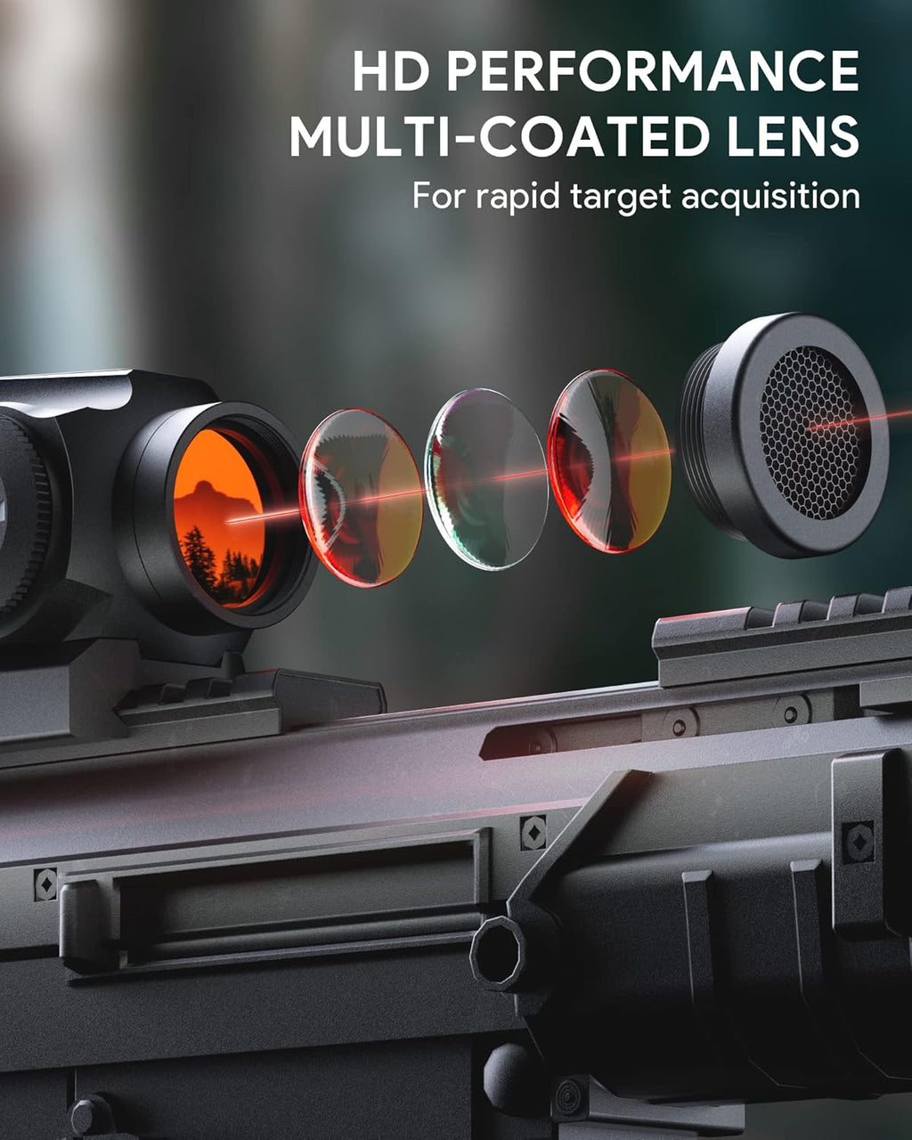 Red Dot Sight 1x21mm 2 MOA with Riser Pack of 2 N23226