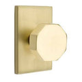 Satin Brass Passage Octagon Door Knob with Rectangular Rose Z499
