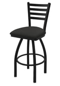 Swivel Counter Stool with Black Wrinkle Finish and Iron Seat V1305