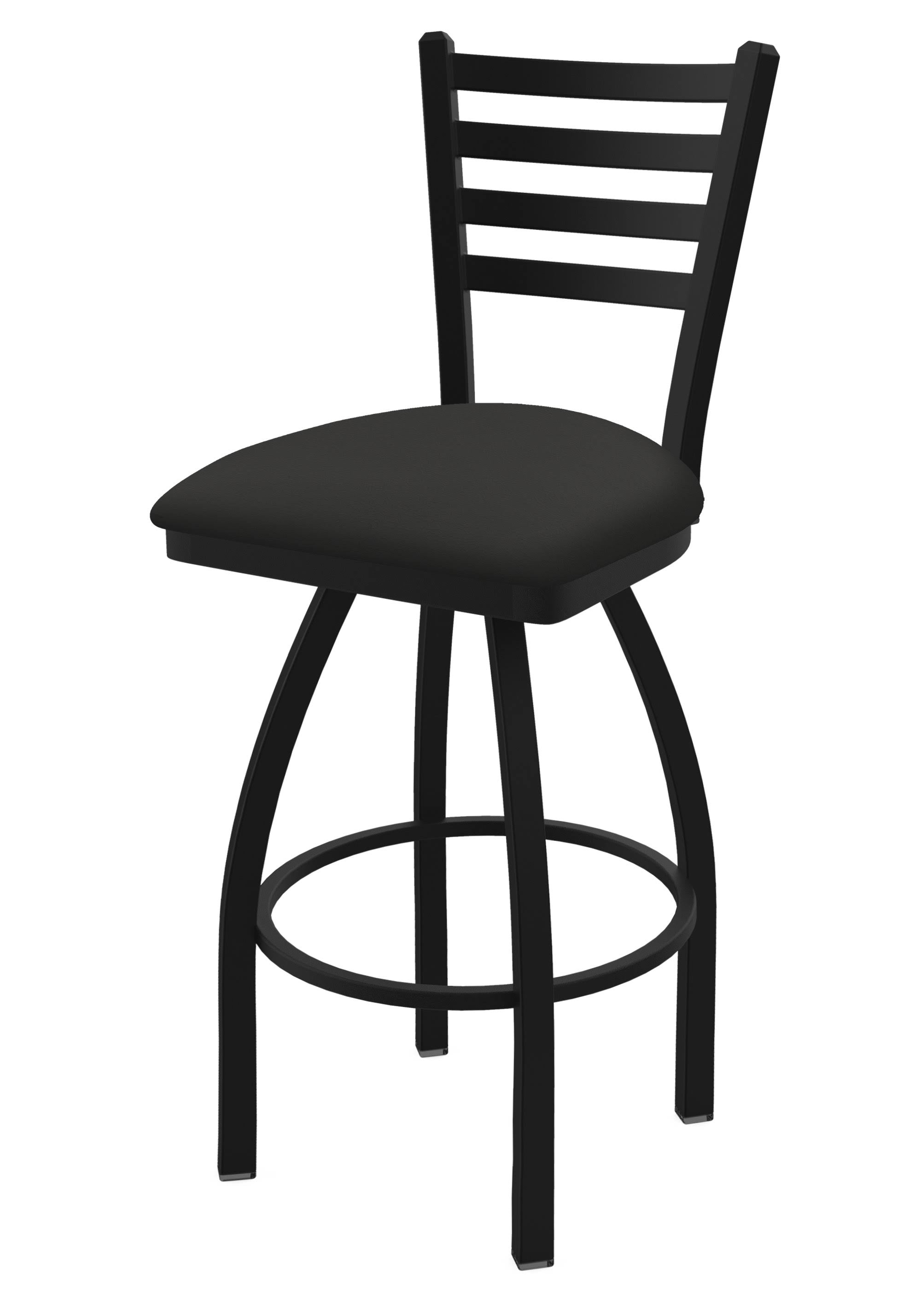 Swivel Counter Stool with Black Wrinkle Finish and Iron Seat V1305