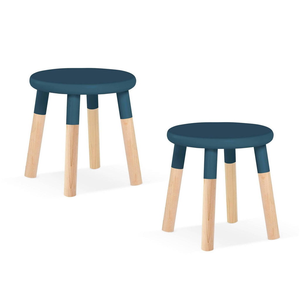 Kids Chair, Set of 2, Maple, Deep Blue I345039
