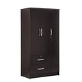 3 Door Armoire with Drawers, Black Finish U71205