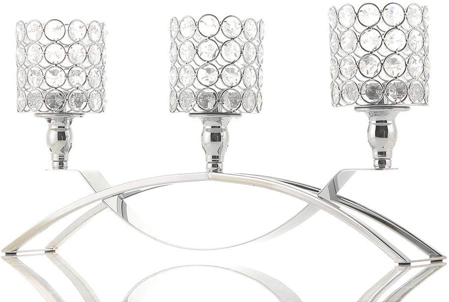 Gold Crystal 3 Arms Candle Holders Centerpieces Z56161