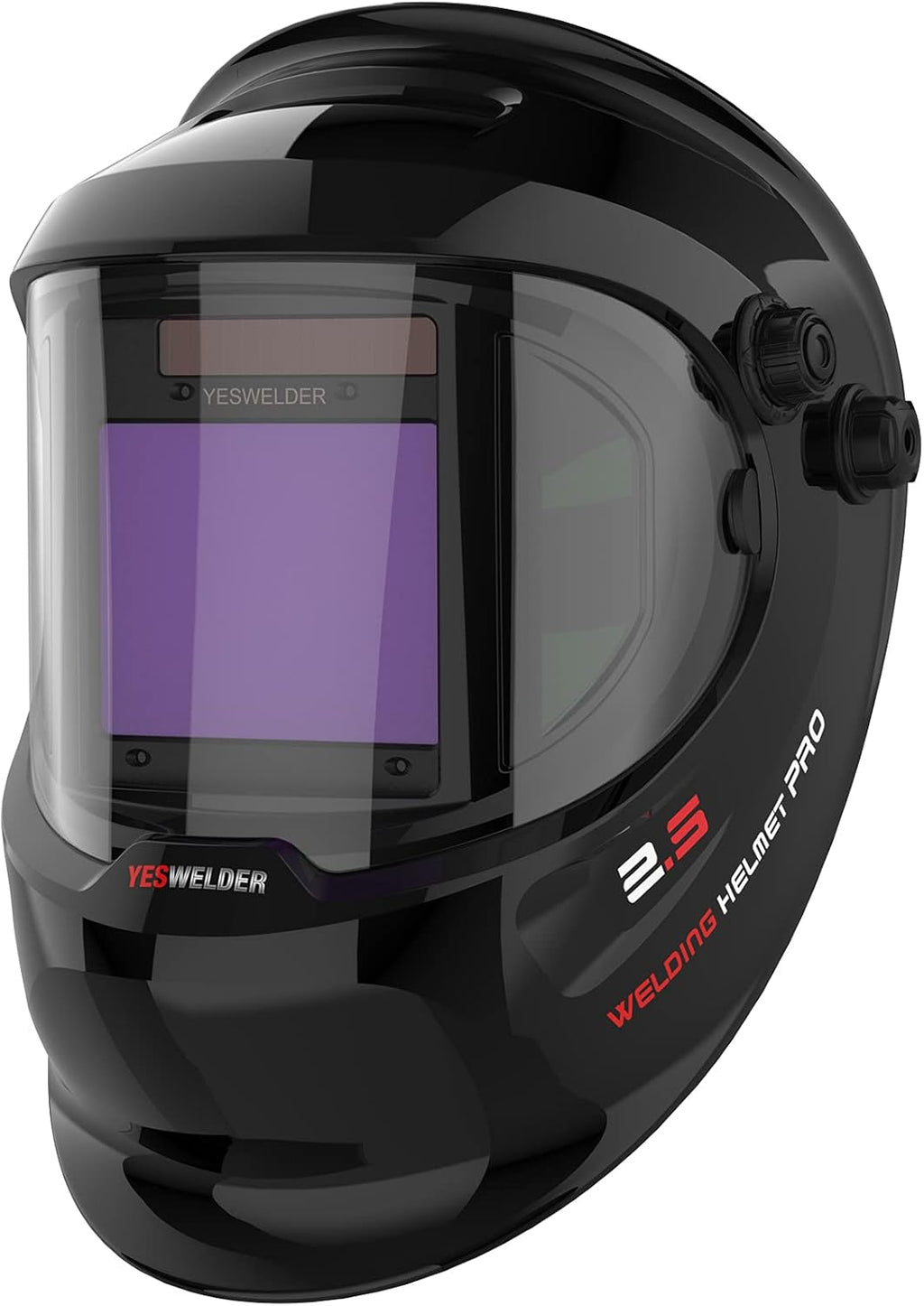 Large Viewing True Color Solar Powered Auto Darkening Welding Helmet with Side View, 4 Arc Sensor Wide Shade 4/5-9/9-13 Welder Mask R201224