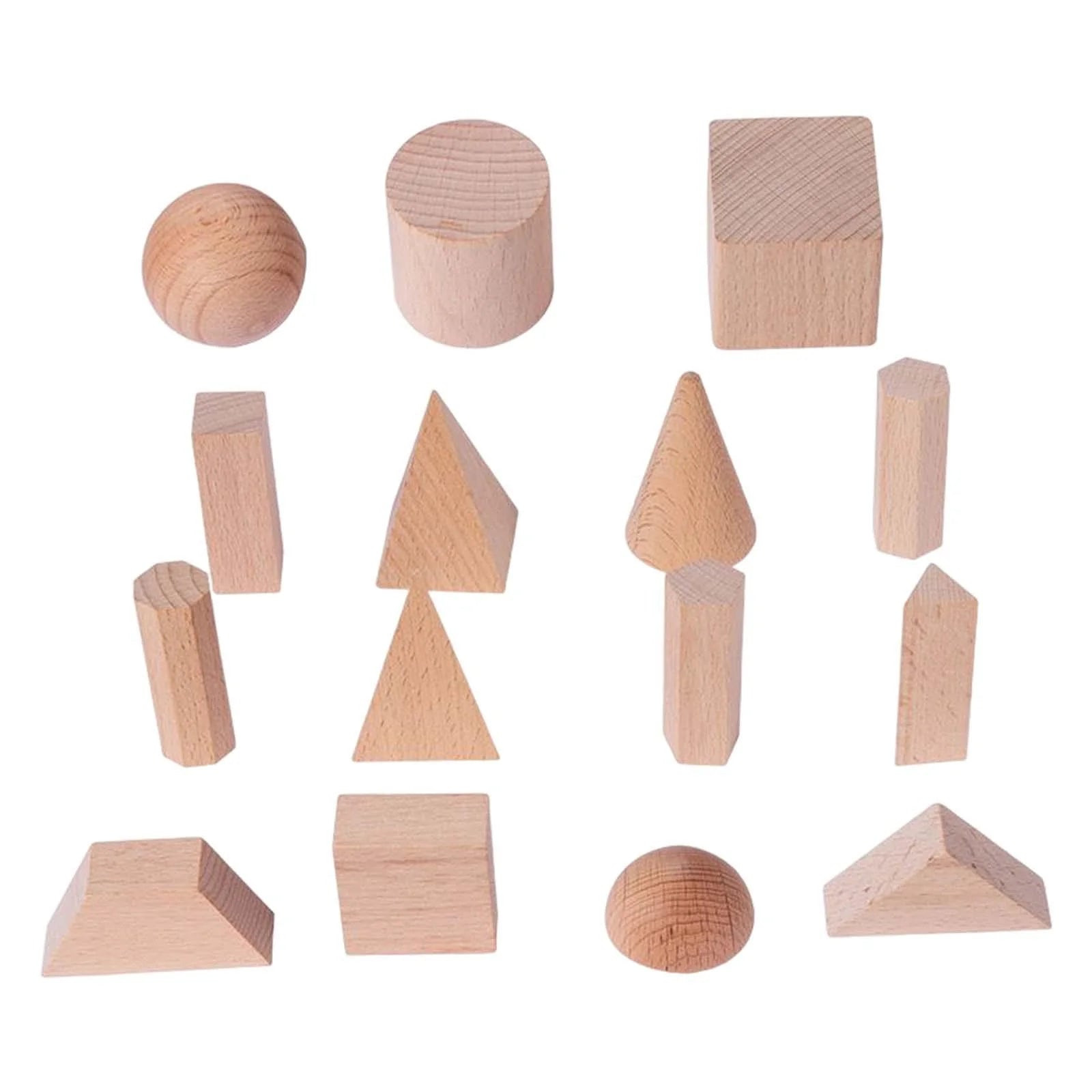 Wood Geometric Solids Math Toys S8198