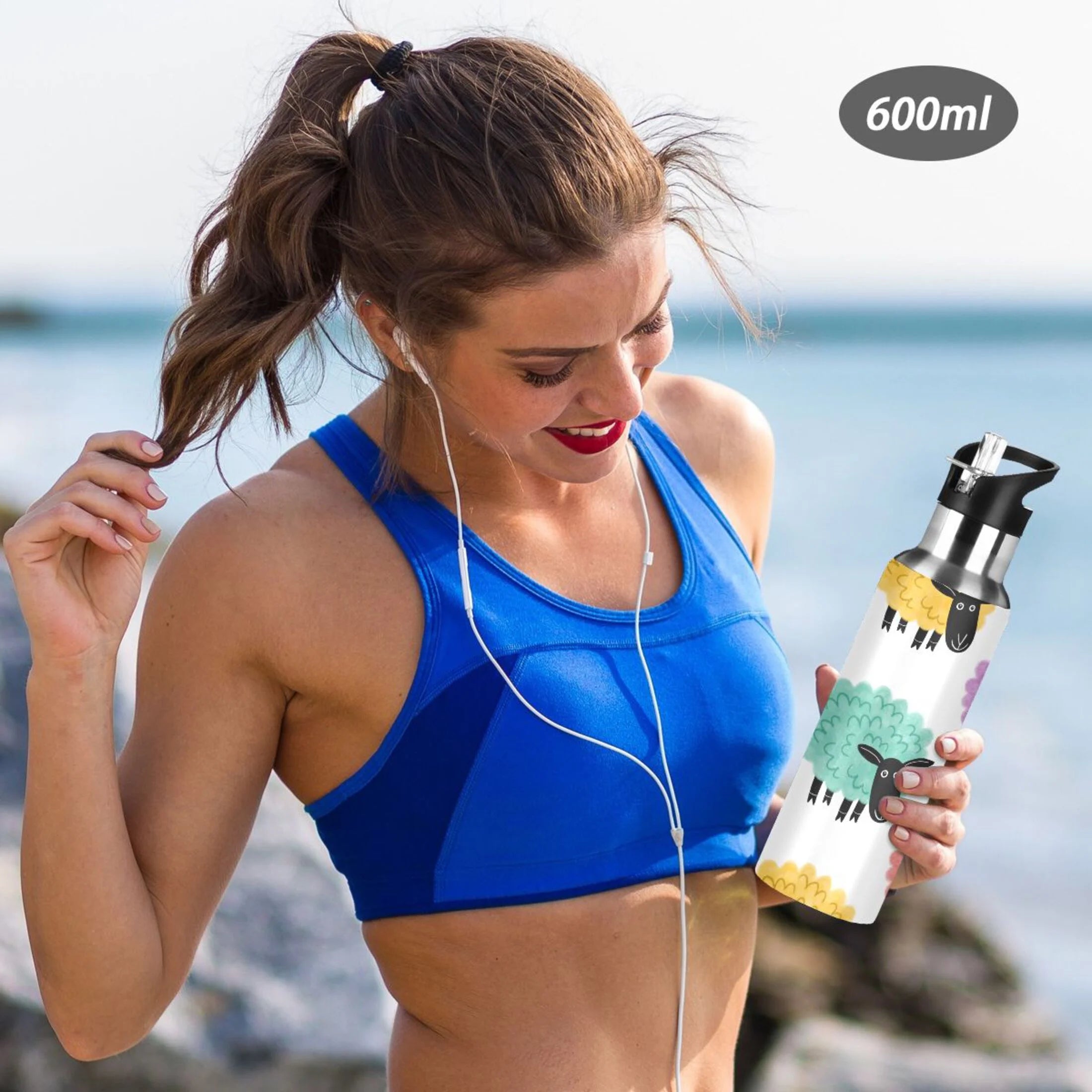 Stainless Steel Insulated Water Bottle with Straw Lid B79660