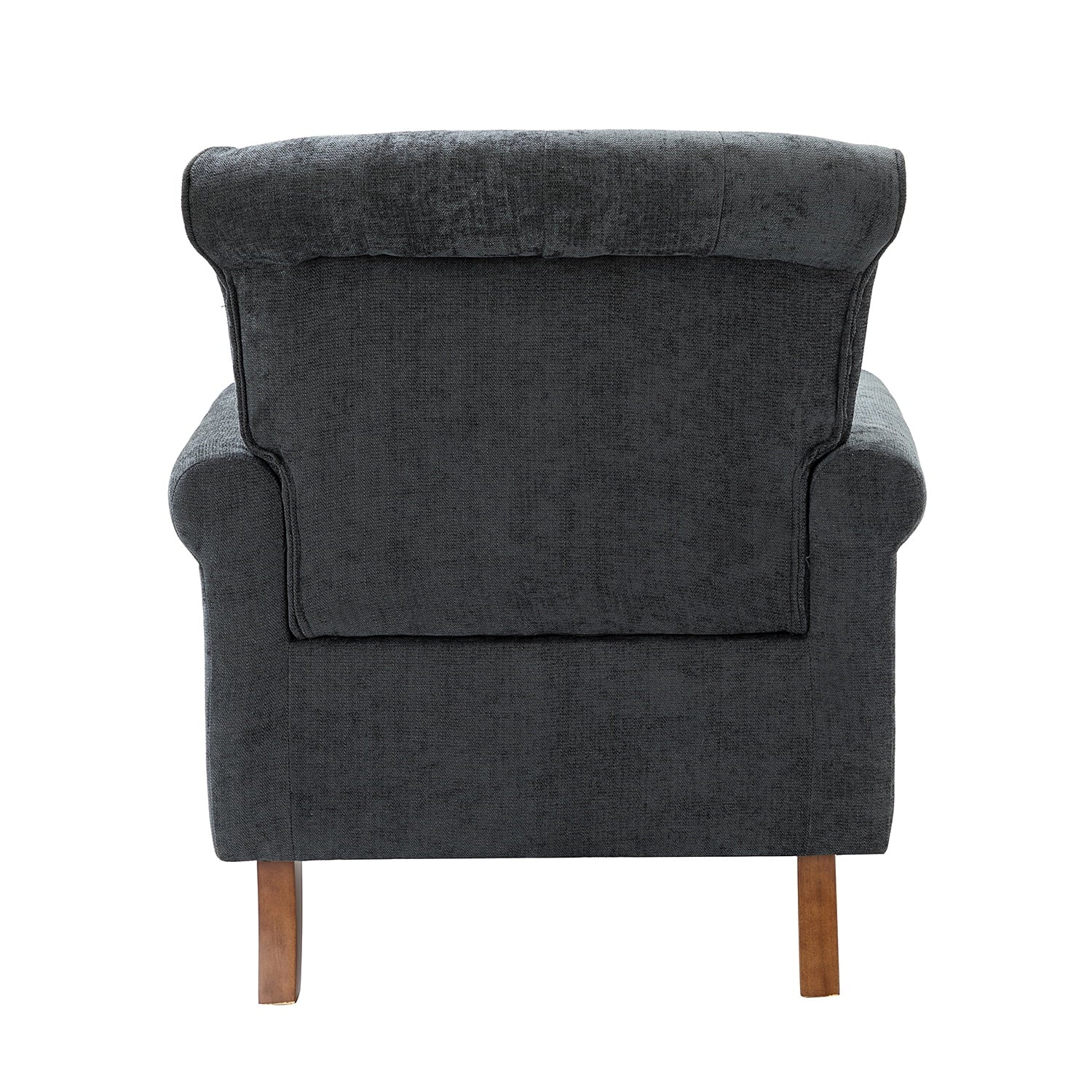 Charcoal Upholstered Accent Chair with Wood Legs R544