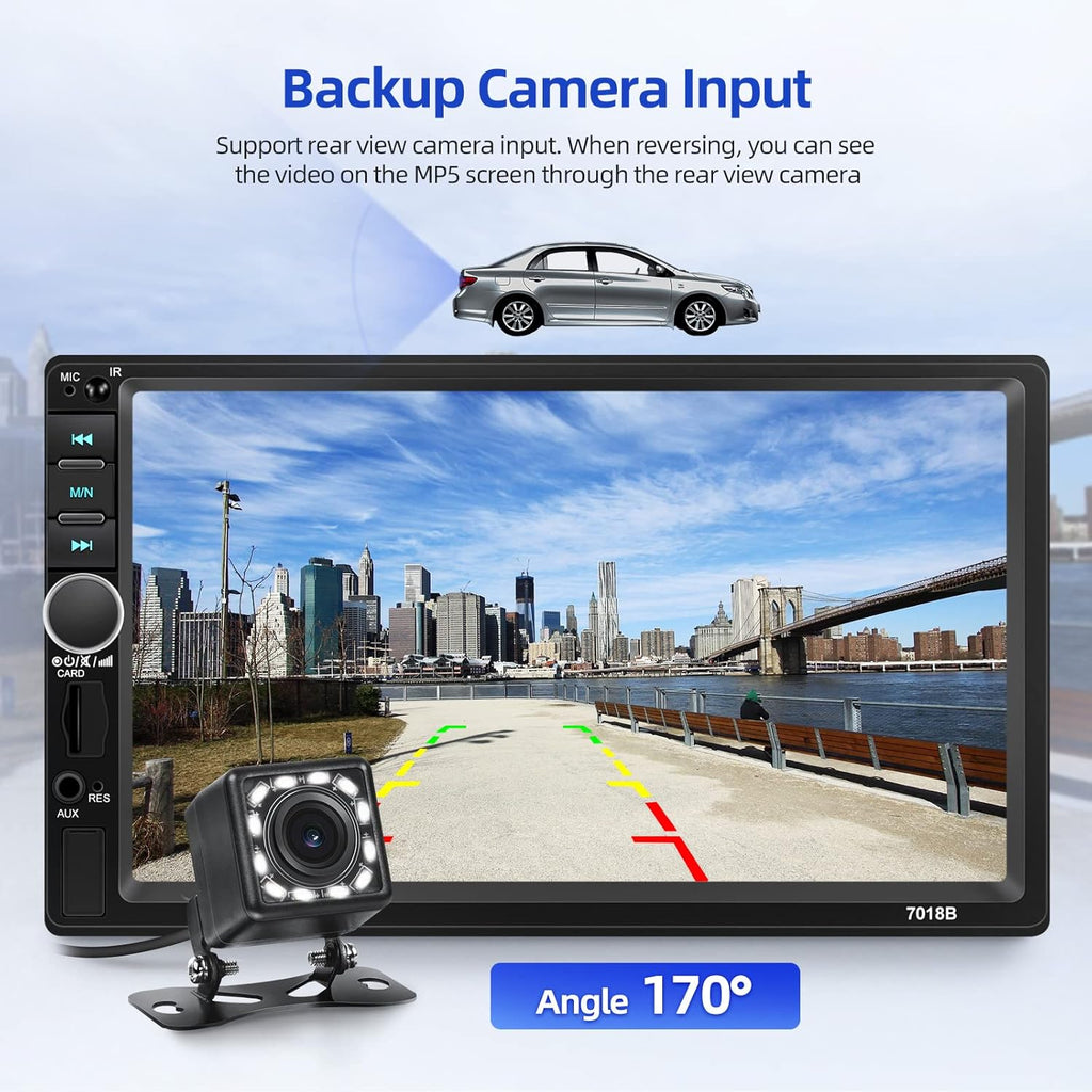 7 Inch Touch Screen Double Din Car Stereo with Bluetooth MP5 Player Backup Camera I6984