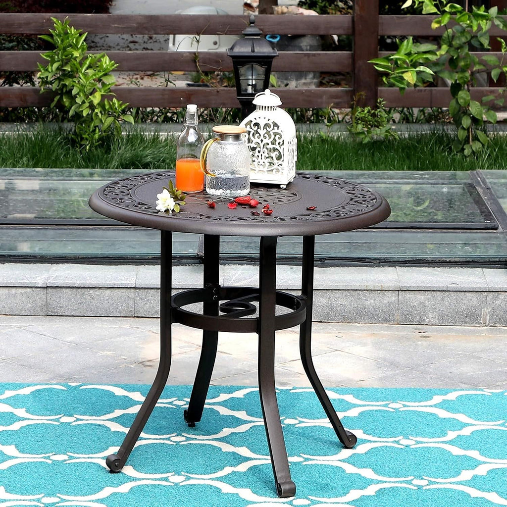 Brown 31.5 Dia x 29.1 H Cast Aluminum Bistro Bar Table M28736