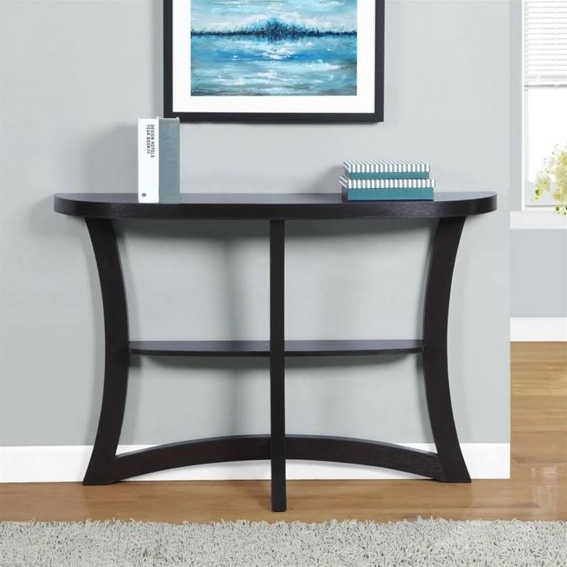 Dark Taupe Half Moon Hall Console Accent Table F8425