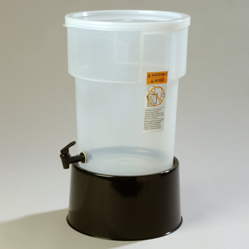 Polypropylene Round Beverage Dispenser with Base, 5 gal. Capacity, Black, Pack of 2 F36449