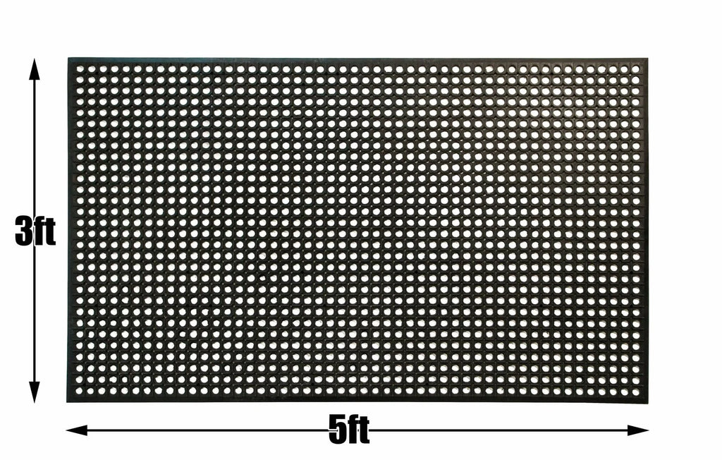Black Rubber Drainage Floor Mat 36" x 60" K232