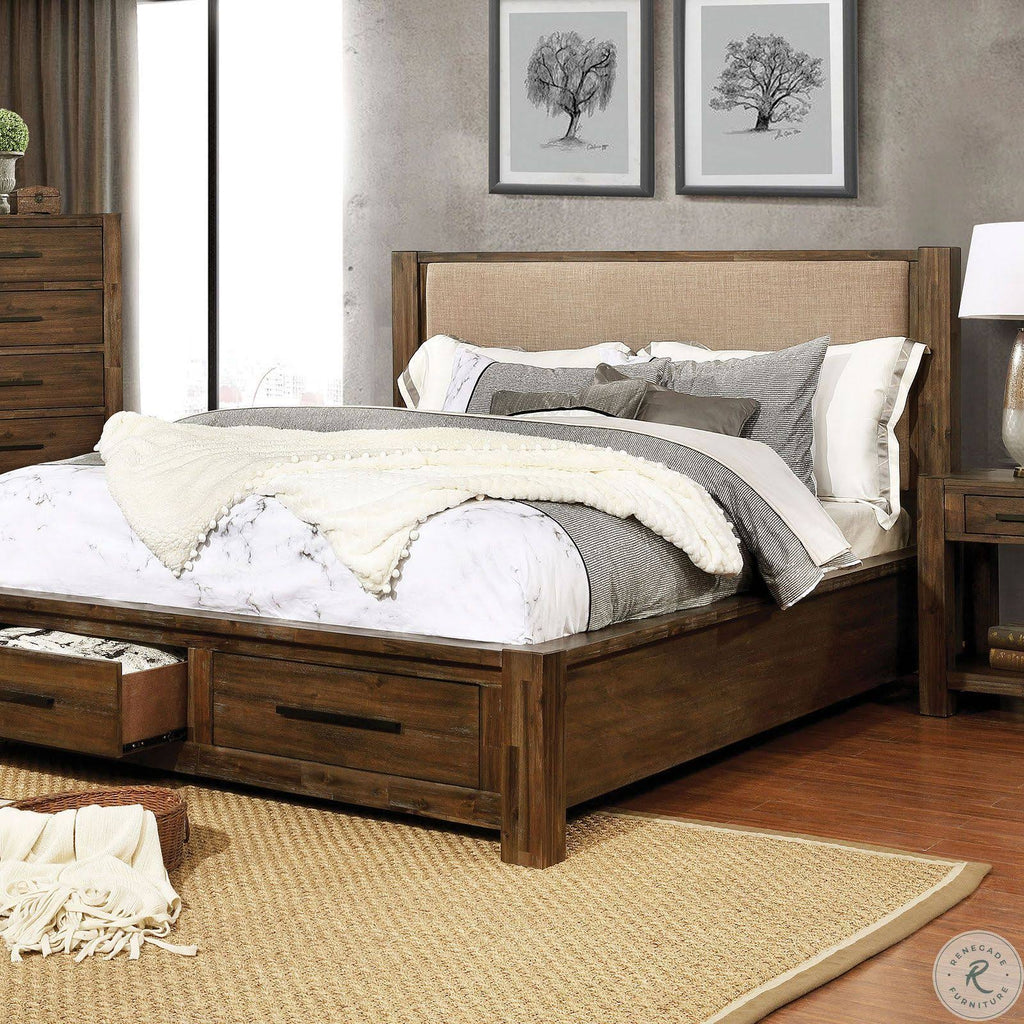 Walnut Tan Full Bed A618