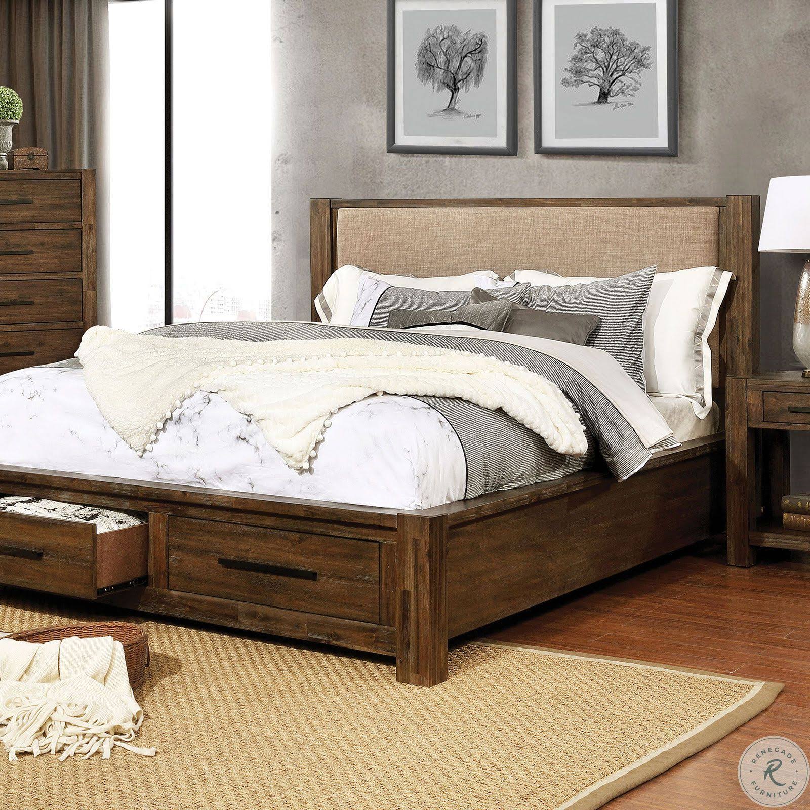 Walnut Tan Full Bed A618