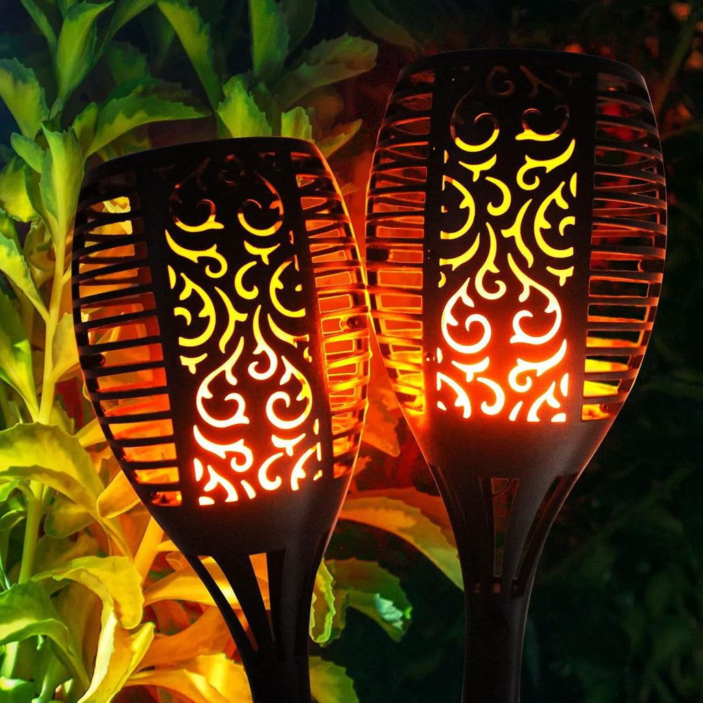 96 LED Waterproof Torch Flickering Flames Solar Light, 4Pack L922