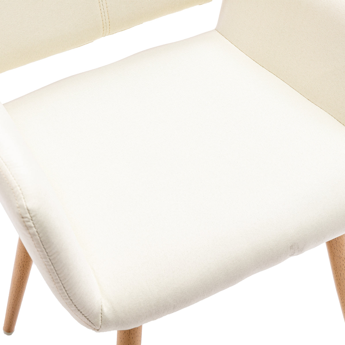 Beige Fabric Mid-Century Accent Chair with Metal Legs B195