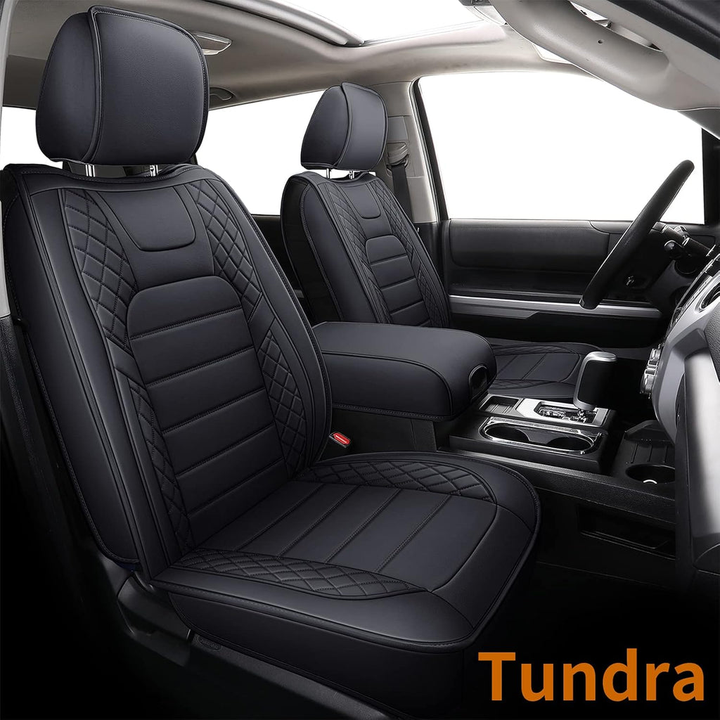 Black Faux Leather Full Set Seat Covers with Center Console Cover N19858